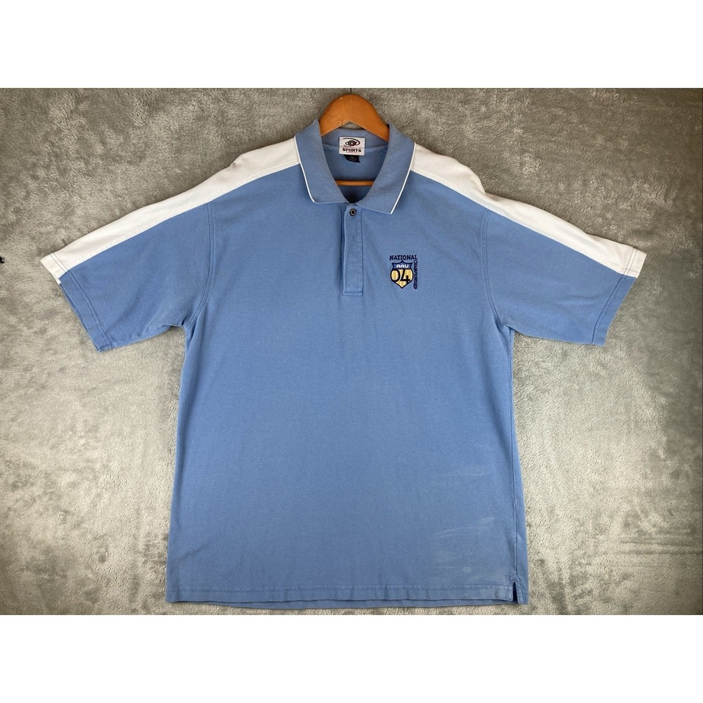 Vintage Disney's Wide World of Sports Polo XL Blue National Championship AAU 04